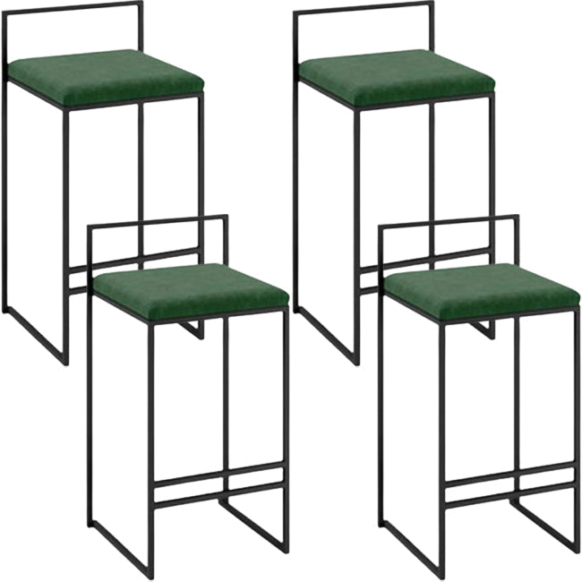 Taburete moderno de brazo sin brazo de respaldo Taburete de barra de cocina de hierro con cojín y pedal