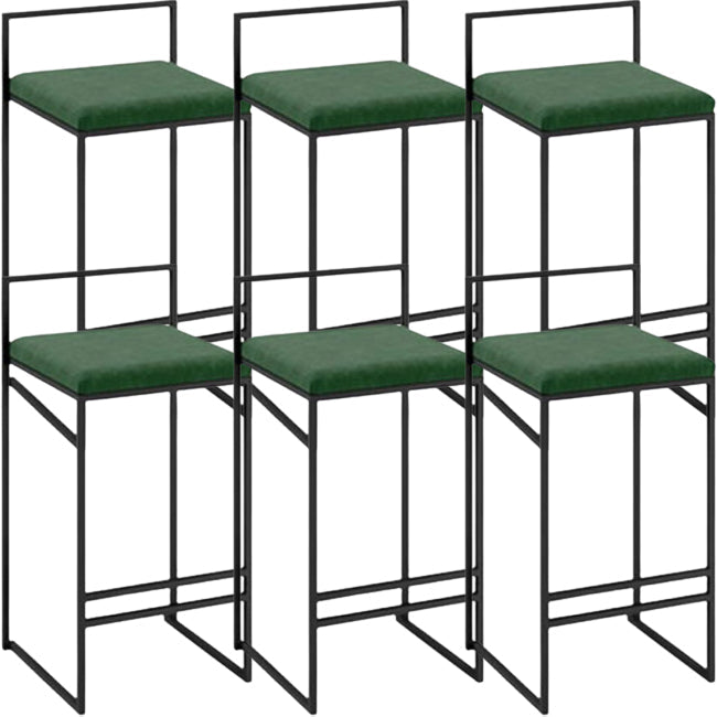 Taburete moderno de brazo sin brazo de respaldo Taburete de barra de cocina de hierro con cojín y pedal