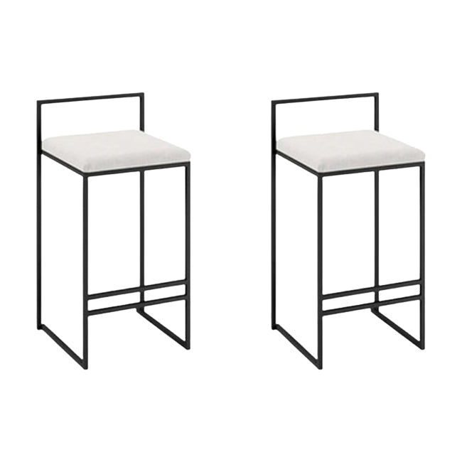 Taburete moderno de brazo sin brazo de respaldo Taburete de barra de cocina de hierro con cojín y pedal