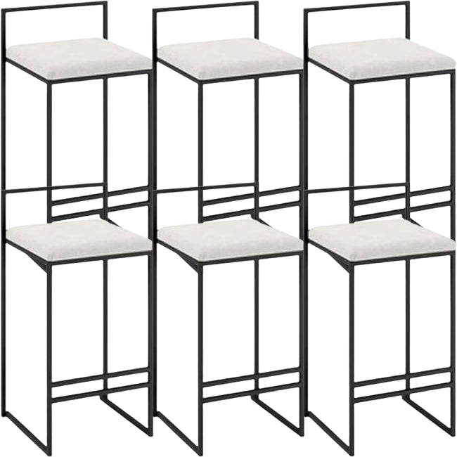 Taburete moderno de brazo sin brazo de respaldo Taburete de barra de cocina de hierro con cojín y pedal