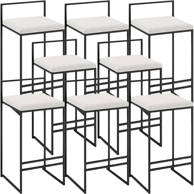 Taburete moderno de brazo sin brazo de respaldo Taburete de barra de cocina de hierro con cojín y pedal