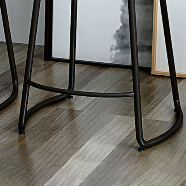 Moderno bracciale senza braccio senza schiena sgabello da pranzo in ferro sgabello da bar con sedile in legno