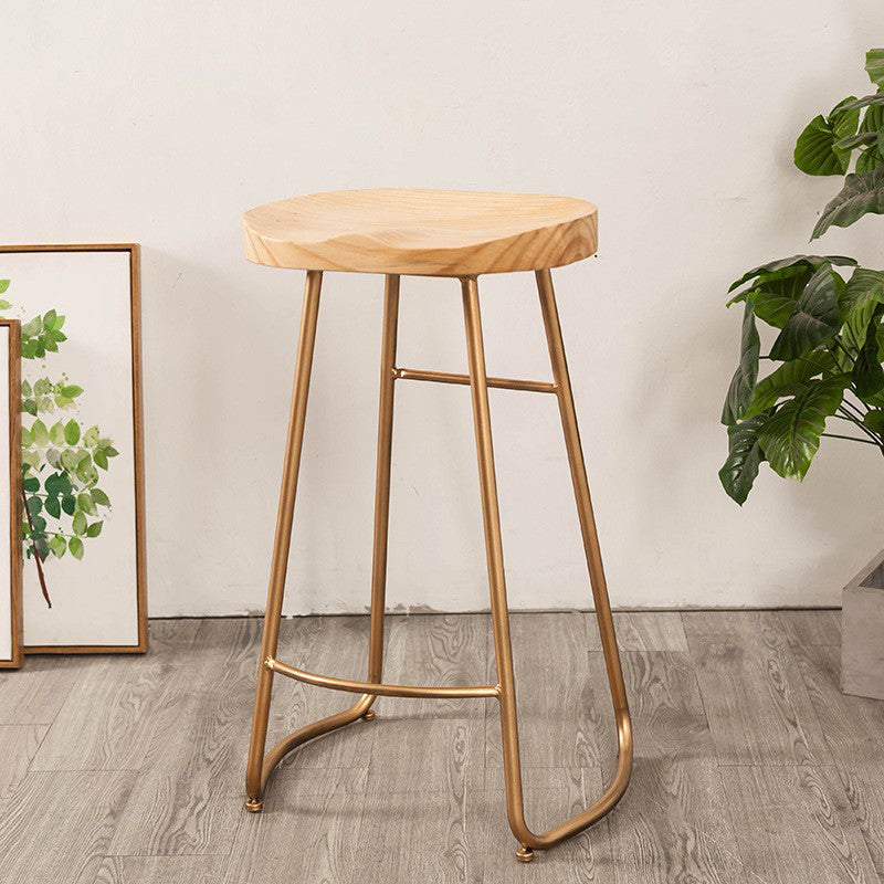 Modern Backless Armless Counter Stool Iron Cafe Bar Stool with Seat and Pedal Clearhalo 'Bar Furniture' 'Bar Stools' 'bar_stools' 'furn' 'furn_bar_stools' 'Furniture' 'Kitchen & Dining Furniture' 5407493