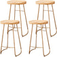 Modern Backless Armless Counter Stool Iron Cafe Bar Stool with Seat and Pedal Gold 4 Piece Set Clearhalo 'Bar Furniture' 'Bar Stools' 'bar_stools' 'furn' 'furn_bar_stools' 'Furniture' 'Kitchen & Dining Furniture' 5407500