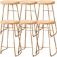 Modern Backless Armless Counter Stool Iron Cafe Bar Stool with Seat and Pedal Gold 6 Piece Set Clearhalo 'Bar Furniture' 'Bar Stools' 'bar_stools' 'furn' 'furn_bar_stools' 'Furniture' 'Kitchen & Dining Furniture' 5407502
