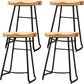 Modern Backless Armless Counter Stool Iron Cafe Bar Stool with Seat and Pedal Black 4 Piece Set Clearhalo 'Bar Furniture' 'Bar Stools' 'bar_stools' 'furn' 'furn_bar_stools' 'Furniture' 'Kitchen & Dining Furniture' 5407507