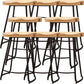 Modern Backless Armless Counter Stool Iron Cafe Bar Stool with Seat and Pedal Black 8 Piece Set Clearhalo 'Bar Furniture' 'Bar Stools' 'bar_stools' 'furn' 'furn_bar_stools' 'Furniture' 'Kitchen & Dining Furniture' 5407509