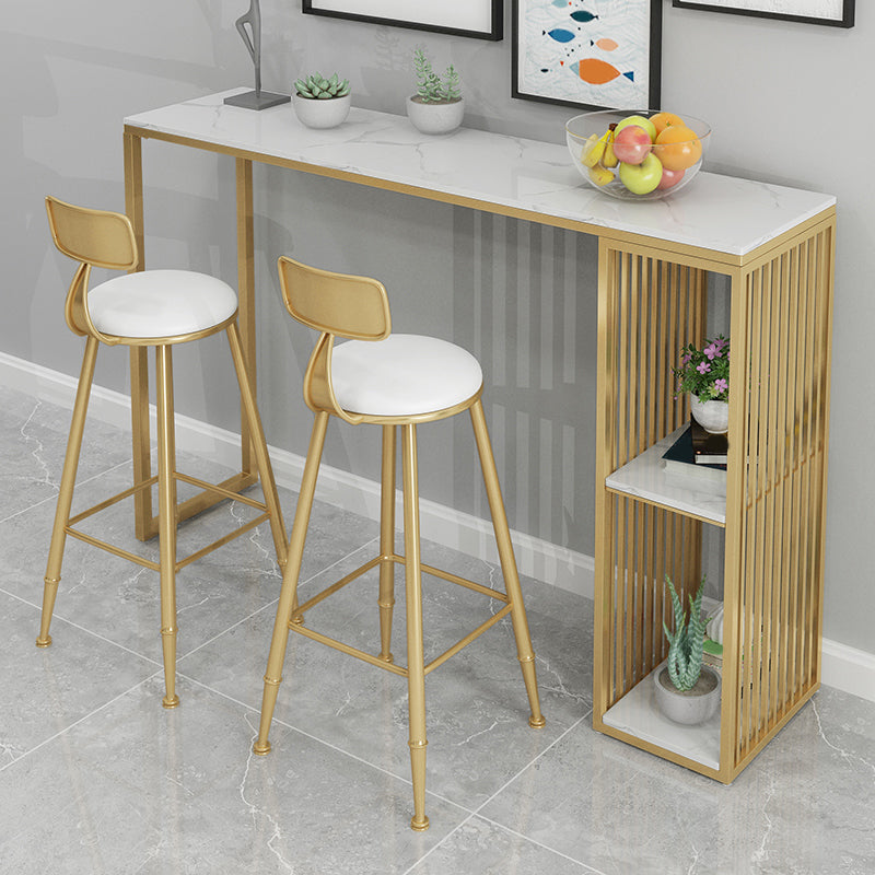 Set da tavolo da pub per barre di stoccaggio glam 1/2/3 pezzi set di barra top in pietra bianca rettangolare