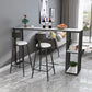 Set da tavolo da pub per barre di stoccaggio glam 1/2/3 pezzi set di barra top in pietra bianca rettangolare