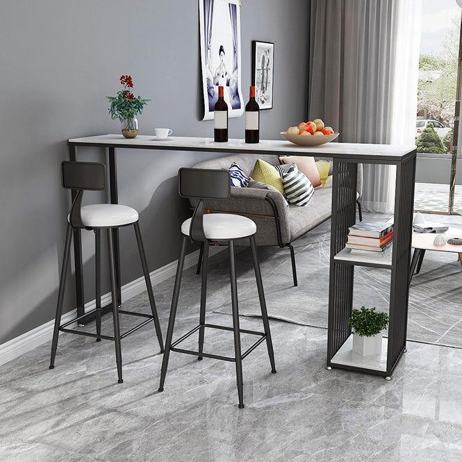 Set da tavolo da pub per barre di stoccaggio glam 1/2/3 pezzi set di barra top in pietra bianca rettangolare