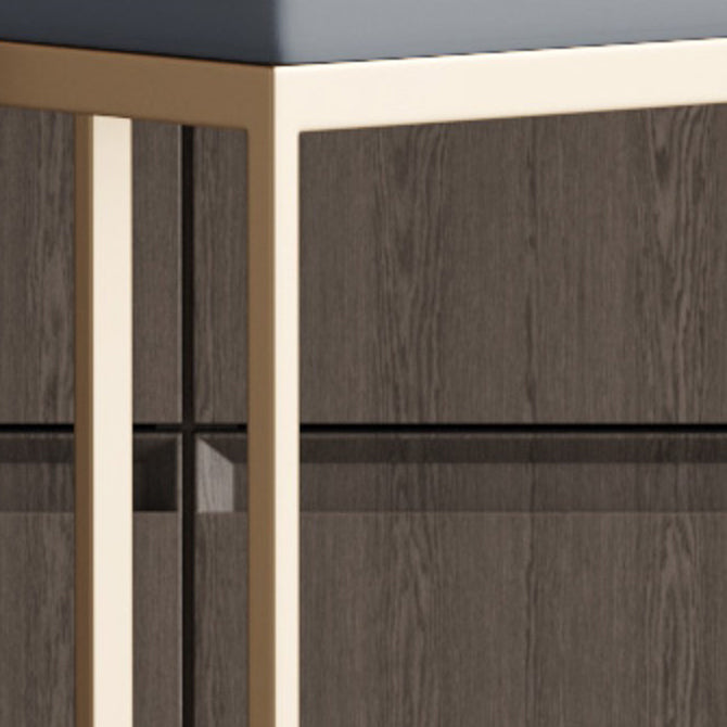 1/5 pièces Glam Glam Bar Table Set Rectangle Bistro Set avec un faux marbre blanc