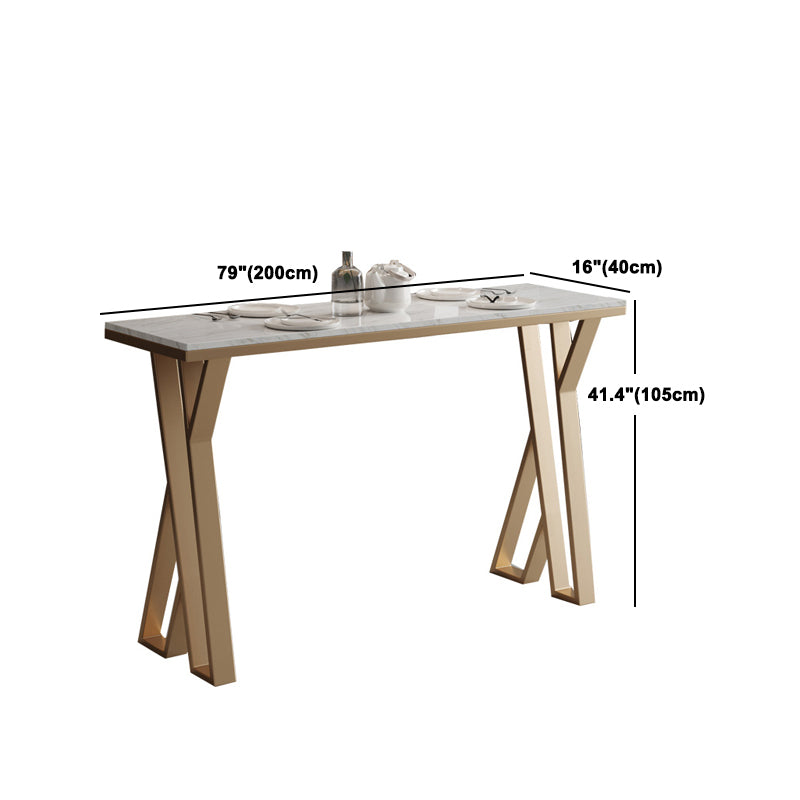 1/5 pièces Glam Glam Bar Table Set Rectangle Bistro Set avec un faux marbre blanc