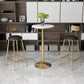 Glam 1/2/3/5 Pieces Artificial Marble Bar Table Set Fixed Table Counter Set 3 Pieces: White Table, 2 Black Chairs Clearhalo 'Bar Furniture' 'furn' 'furn_home_bar_bar_sets' 'Furniture' 'Home Bars & Bar Sets' 'home_bar_bar_sets' 'Kitchen & Dining Furniture' 5407670