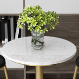 Glam 1/2/3/5 Pieces Artificial Marble Bar Table Set Fixed Table Counter Set Clearhalo 'Bar Furniture' 'furn' 'furn_home_bar_bar_sets' 'Furniture' 'Home Bars & Bar Sets' 'home_bar_bar_sets' 'Kitchen & Dining Furniture' 5407681