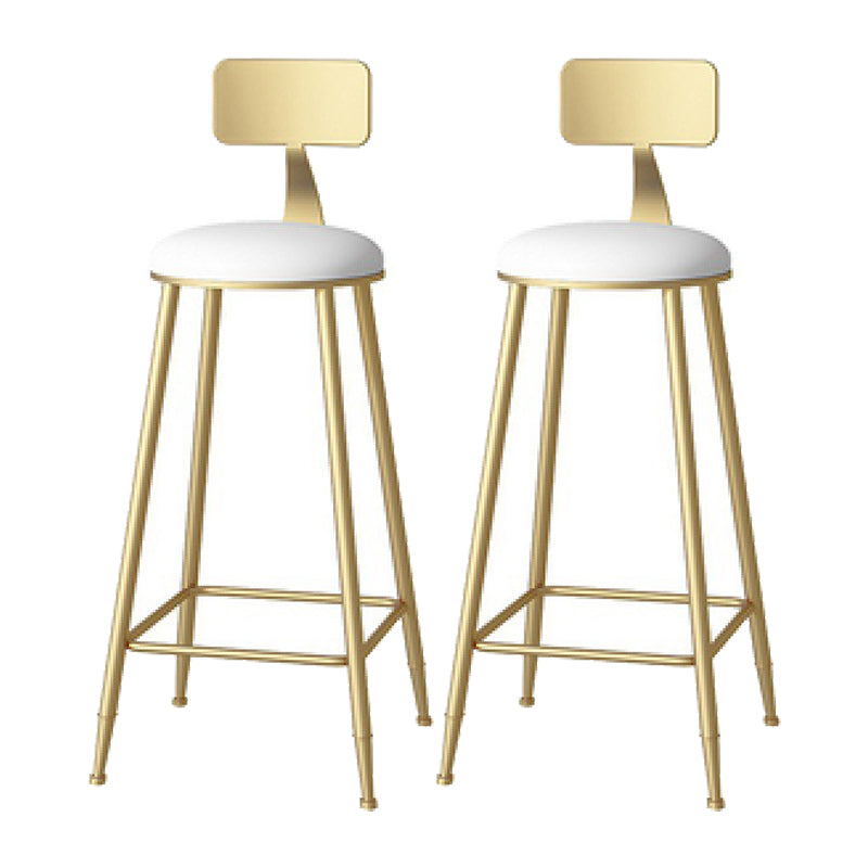 Glam 1/2/3/5 Pieces Artificial Marble Bar Table Set Fixed Table Counter Set White 30"H Stools (Set of 2) Clearhalo 'Bar Furniture' 'furn' 'furn_home_bar_bar_sets' 'Furniture' 'Home Bars & Bar Sets' 'home_bar_bar_sets' 'Kitchen & Dining Furniture' 5407682
