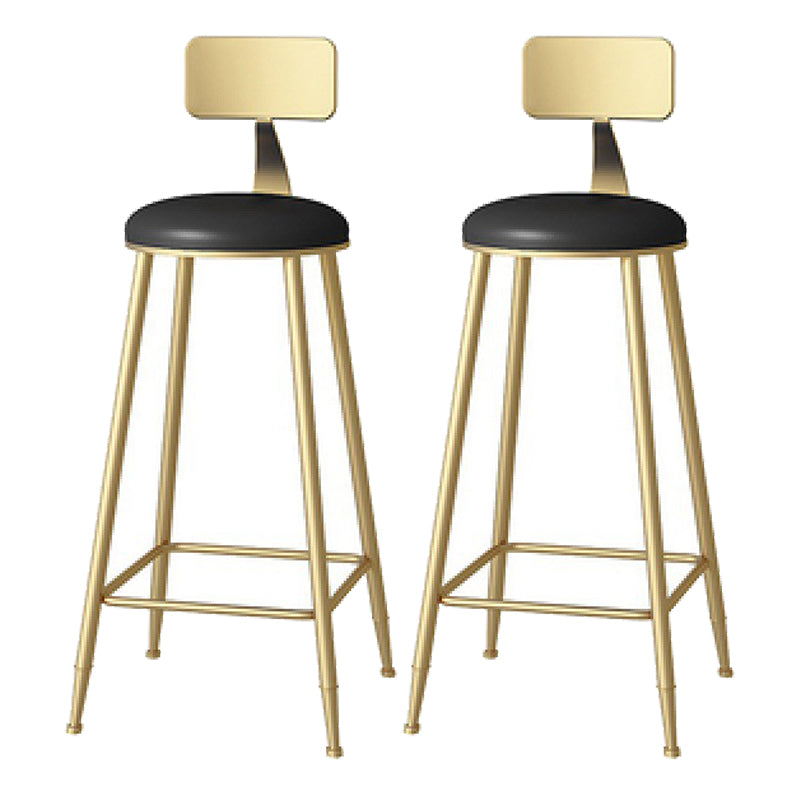 Glam 1/2/3/5 Pieces Artificial Marble Bar Table Set Fixed Table Counter Set Black 30"H Stools (Set of 2) Clearhalo 'Bar Furniture' 'furn' 'furn_home_bar_bar_sets' 'Furniture' 'Home Bars & Bar Sets' 'home_bar_bar_sets' 'Kitchen & Dining Furniture' 5407684