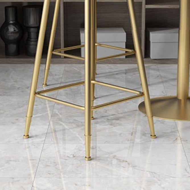 Glam 1/2/3/5 Pieces Artificial Marble Bar Table Set Fixed Table Counter Set Clearhalo 'Bar Furniture' 'furn' 'furn_home_bar_bar_sets' 'Furniture' 'Home Bars & Bar Sets' 'home_bar_bar_sets' 'Kitchen & Dining Furniture' 5407685