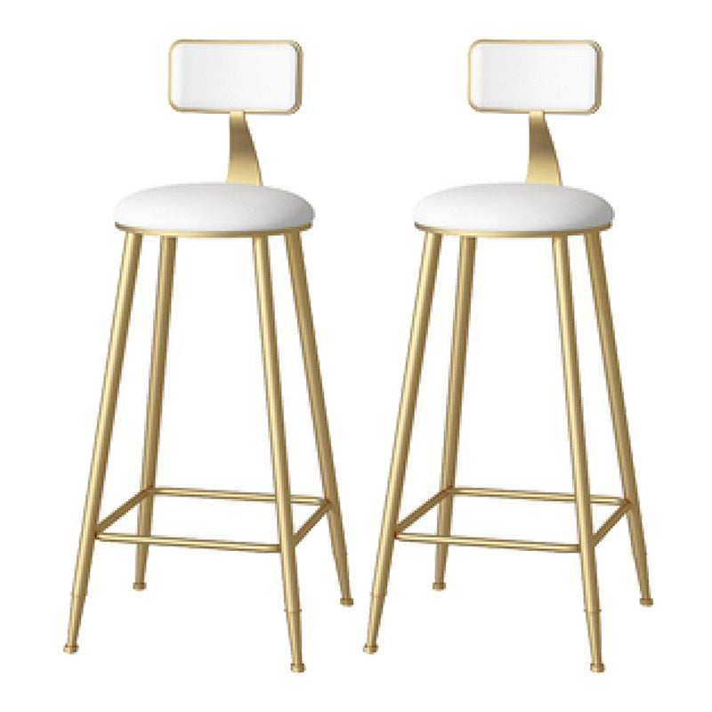 Glam 1/2/3/5 Pieces Artificial Marble Bar Table Set Fixed Table Counter Set Matte White 30"H Stools (Set of 2) Clearhalo 'Bar Furniture' 'furn' 'furn_home_bar_bar_sets' 'Furniture' 'Home Bars & Bar Sets' 'home_bar_bar_sets' 'Kitchen & Dining Furniture' 5407686