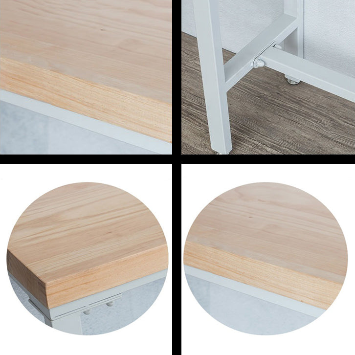 Tavolo da bar in legno massiccio di lussuoso set da barra da barra da 1/5 pezzi con sgabelli bianchi