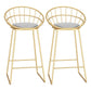 1/2/3 Pieces Glam Style Bar Table Set Oval Bistro Set with White Stone Top Gold 30"H Stools (Set of 2) Clearhalo 'Bar Furniture' 'furn' 'furn_home_bar_bar_sets' 'Furniture' 'Home Bars & Bar Sets' 'home_bar_bar_sets' 'Kitchen & Dining Furniture' 5407723