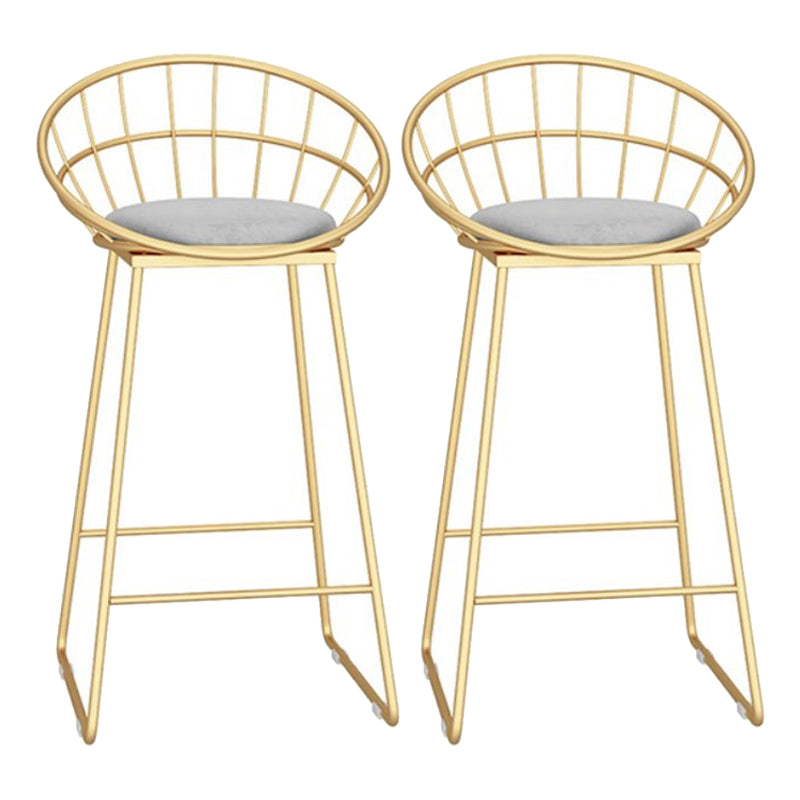 1/2/3 Pieces Glam Style Bar Table Set Oval Bistro Set with White Stone Top Gold 30"H Stools (Set of 2) Clearhalo 'Bar Furniture' 'furn' 'furn_home_bar_bar_sets' 'Furniture' 'Home Bars & Bar Sets' 'home_bar_bar_sets' 'Kitchen & Dining Furniture' 5407723