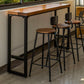 1/4/5/7 Pieces Industrial Iron Bar Table Set Rectangle Pine Wood Bistro Set with Footrest Clearhalo 'Bar Furniture' 'furn' 'furn_home_bar_bar_sets' 'Furniture' 'Home Bars & Bar Sets' 'home_bar_bar_sets' 'Kitchen & Dining Furniture' 5407771
