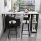 1/3 piezas de mesa de barra de hierro glamour bistro de piedra rectangular con estante