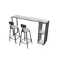 1/3 piezas de mesa de barra de hierro glamour bistro de piedra rectangular con estante