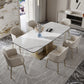 Nordic Glam Style Sintered Stone Rectangle Table Set 1/4/5/7 Pieces Dining Set Clearhalo 'Dining Room Sets' 'Dining Tables & Seating' 'dining_room_set' 'furn' 'furn_dining_room_set' 'Furniture' 'Kitchen & Dining Furniture' 5407839
