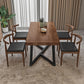 Industrial Rectangle Dinette Set 1/2/4/5 Pieces Natural Wood Table Set 5 Pieces: Table, 4 Chairs Clearhalo 'Dining Room Sets' 'Dining Tables & Seating' 'dining_room_set' 'furn' 'furn_dining_room_set' 'Furniture' 'Kitchen & Dining Furniture' 5407844
