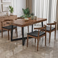 Industrial Rectangle Dinette Set 1/2/4/5 Pieces Natural Wood Table Set Clearhalo 'Dining Room Sets' 'Dining Tables & Seating' 'dining_room_set' 'furn' 'furn_dining_room_set' 'Furniture' 'Kitchen & Dining Furniture' 5407847