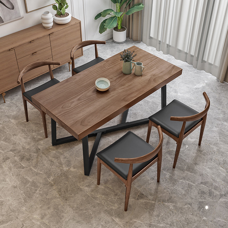 Industrial Rectangle Dinette Set 1/2/4/5 Pieces Natural Wood Table Set Clearhalo 'Dining Room Sets' 'Dining Tables & Seating' 'dining_room_set' 'furn' 'furn_dining_room_set' 'Furniture' 'Kitchen & Dining Furniture' 5407848
