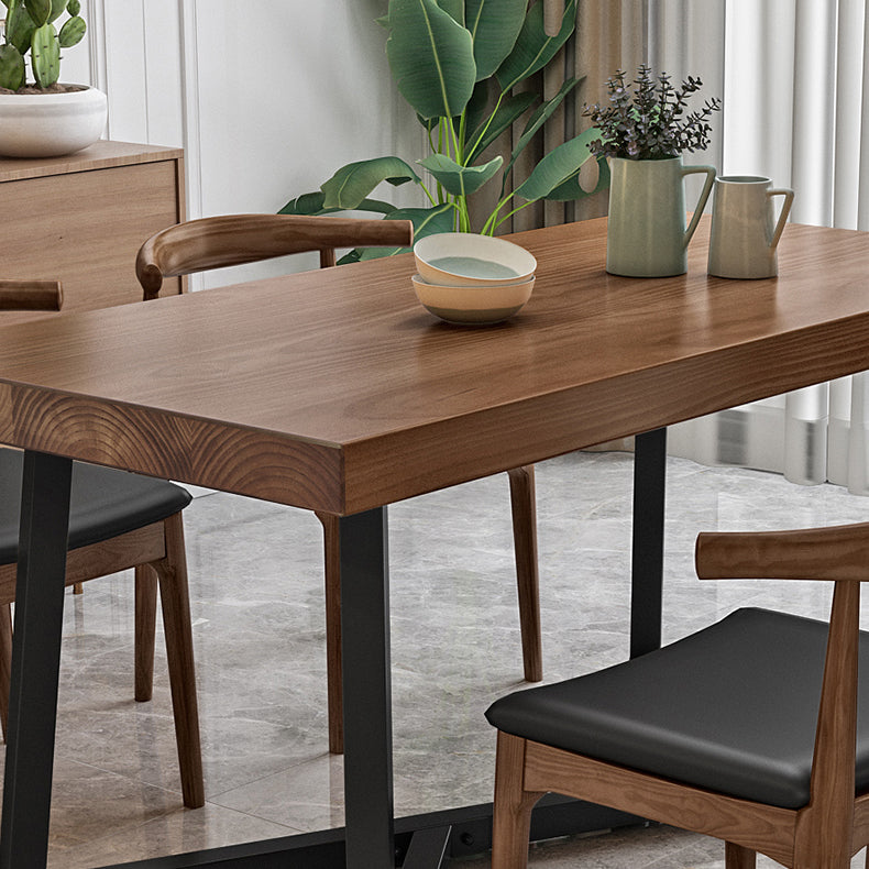 Industrial Rectangle Dinette Set 1/2/4/5 Pieces Natural Wood Table Set Clearhalo 'Dining Room Sets' 'Dining Tables & Seating' 'dining_room_set' 'furn' 'furn_dining_room_set' 'Furniture' 'Kitchen & Dining Furniture' 5407851