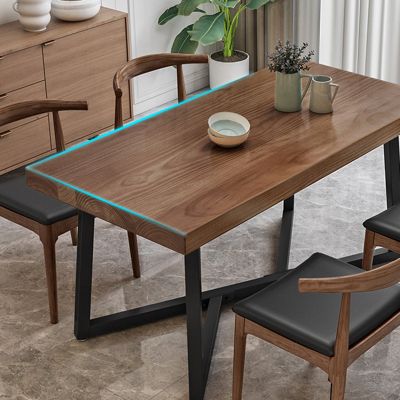 Industrial Rectangle Dinette Set 1/2/4/5 Pieces Natural Wood Table Set Clearhalo 'Dining Room Sets' 'Dining Tables & Seating' 'dining_room_set' 'furn' 'furn_dining_room_set' 'Furniture' 'Kitchen & Dining Furniture' 5407852