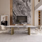 Set da tavolo rettangolare in pietra sinterizzata stile nordico glam Set da pranzo da 1/4/5/7 pezzi per la casa