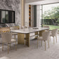 Set da tavolo rettangolare in pietra sinterizzata stile nordico glam Set da pranzo da 1/4/5/7 pezzi per la casa
