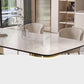 Set da tavolo rettangolare in pietra sinterizzata stile nordico glam Set da pranzo da 1/4/5/7 pezzi per la casa