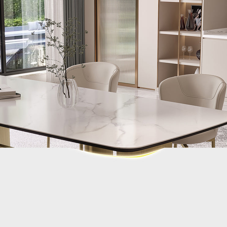 Set da tavolo rettangolare in pietra sinterizzata stile nordico glam Set da pranzo da 1/4/5/7 pezzi per la casa