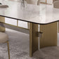 Set da tavolo rettangolare in pietra sinterizzata stile nordico glam Set da pranzo da 1/4/5/7 pezzi per la casa