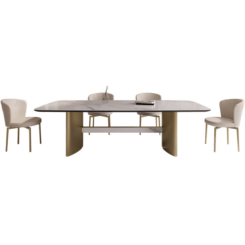 Set da tavolo rettangolare in pietra sinterizzata stile nordico glam Set da pranzo da 1/4/5/7 pezzi per la casa