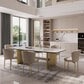 Set da tavolo rettangolare in pietra sinterizzata stile nordico glam Set da pranzo da 1/4/5/7 pezzi per la casa