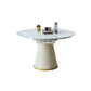 Scandinavian Round Dining Table Sets 1/4/5/7 Pieces Leather Dining Table and Chairs