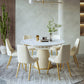 Scandinavian Round Dining Table Sets 1/4/5/7 Pieces Leather Dining Table and Chairs