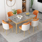 Ensemble de table à manger rectangulaire contemporain, ensemble de dinette avec plateau en pierre, 1/2/5/7 pièces