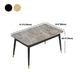 Ensemble de table à manger rectangulaire contemporain, ensemble de dinette avec plateau en pierre, 1/2/5/7 pièces