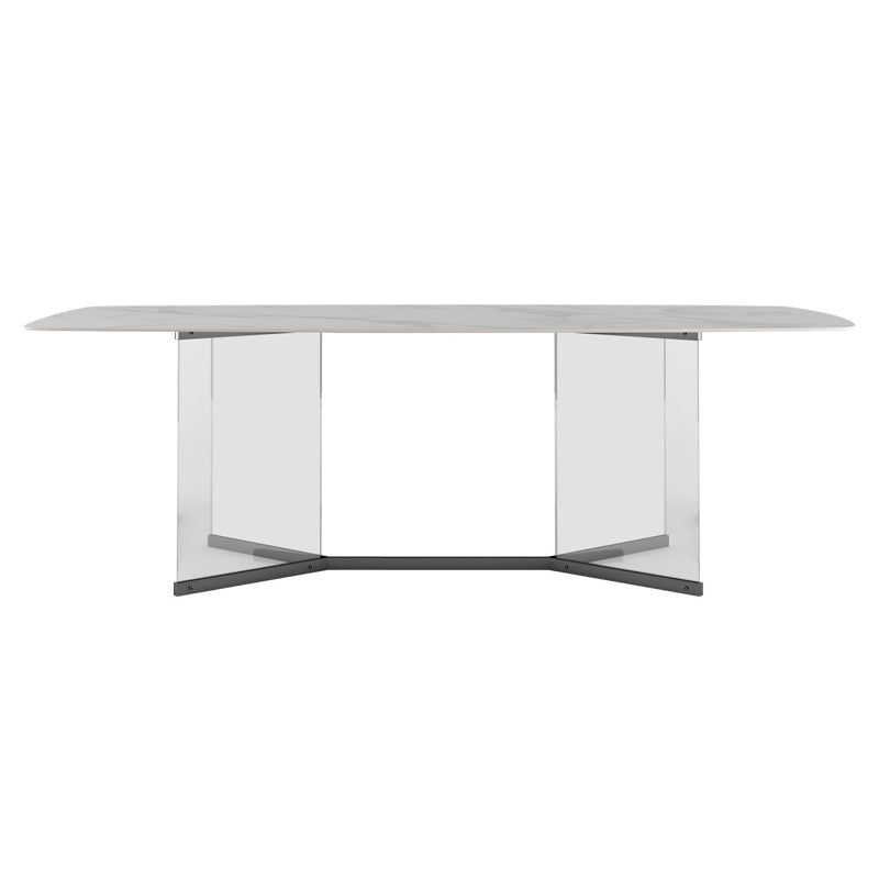Designer Style Rectangle Dining Table Set 1/4/5 Pieces Acrylic Dining Table Clearhalo 'Dining Room Sets' 'Dining Tables & Seating' 'dining_room_set' 'furn' 'furn_dining_room_set' 'Furniture' 'Kitchen & Dining Furniture' 5407937