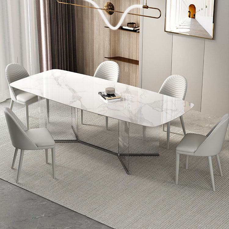 Designer Style Rectangle Dining Table Set 1/4/5 Pieces Acrylic Dining Table Clearhalo 'Dining Room Sets' 'Dining Tables & Seating' 'dining_room_set' 'furn' 'furn_dining_room_set' 'Furniture' 'Kitchen & Dining Furniture' 5407940