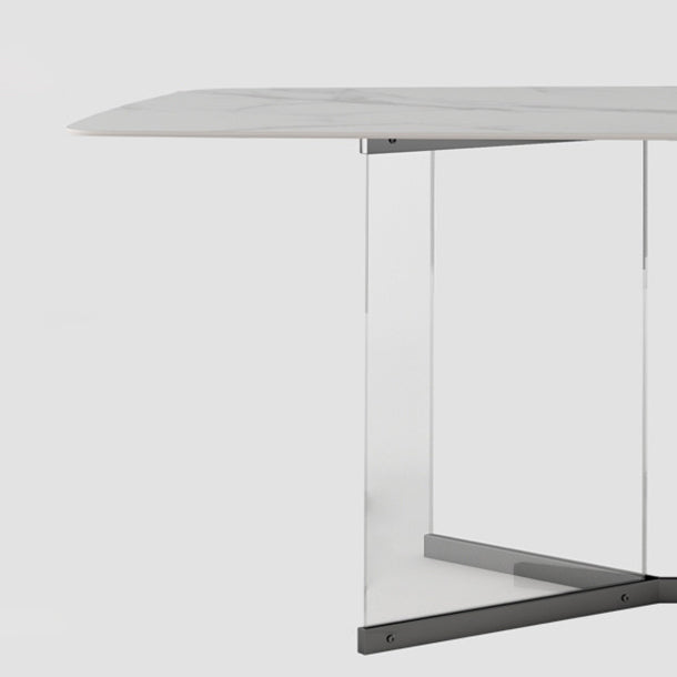 Designer Style Rectangle Dining Table Set 1/4/5 Pieces Acrylic Dining Table Clearhalo 'Dining Room Sets' 'Dining Tables & Seating' 'dining_room_set' 'furn' 'furn_dining_room_set' 'Furniture' 'Kitchen & Dining Furniture' 5407946