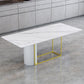 Nordic 1/5 Pieces Dining Set Rectangle Stone Dining Table for Dining Room Kitchen Clearhalo 'Dining Room Sets' 'Dining Tables & Seating' 'dining_room_set' 'furn' 'furn_dining_room_set' 'Furniture' 'Kitchen & Dining Furniture' 5407955