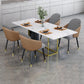 Nordic 1/5 Pieces Dining Set Rectangle Stone Dining Table for Dining Room Kitchen Clearhalo 'Dining Room Sets' 'Dining Tables & Seating' 'dining_room_set' 'furn' 'furn_dining_room_set' 'Furniture' 'Kitchen & Dining Furniture' 5407957